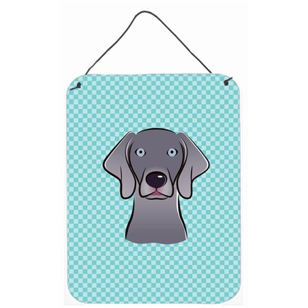 Carolines Treasures Checkerboard Blue Weimaraner Wall and Door Hanging Prints BB1169DS1216